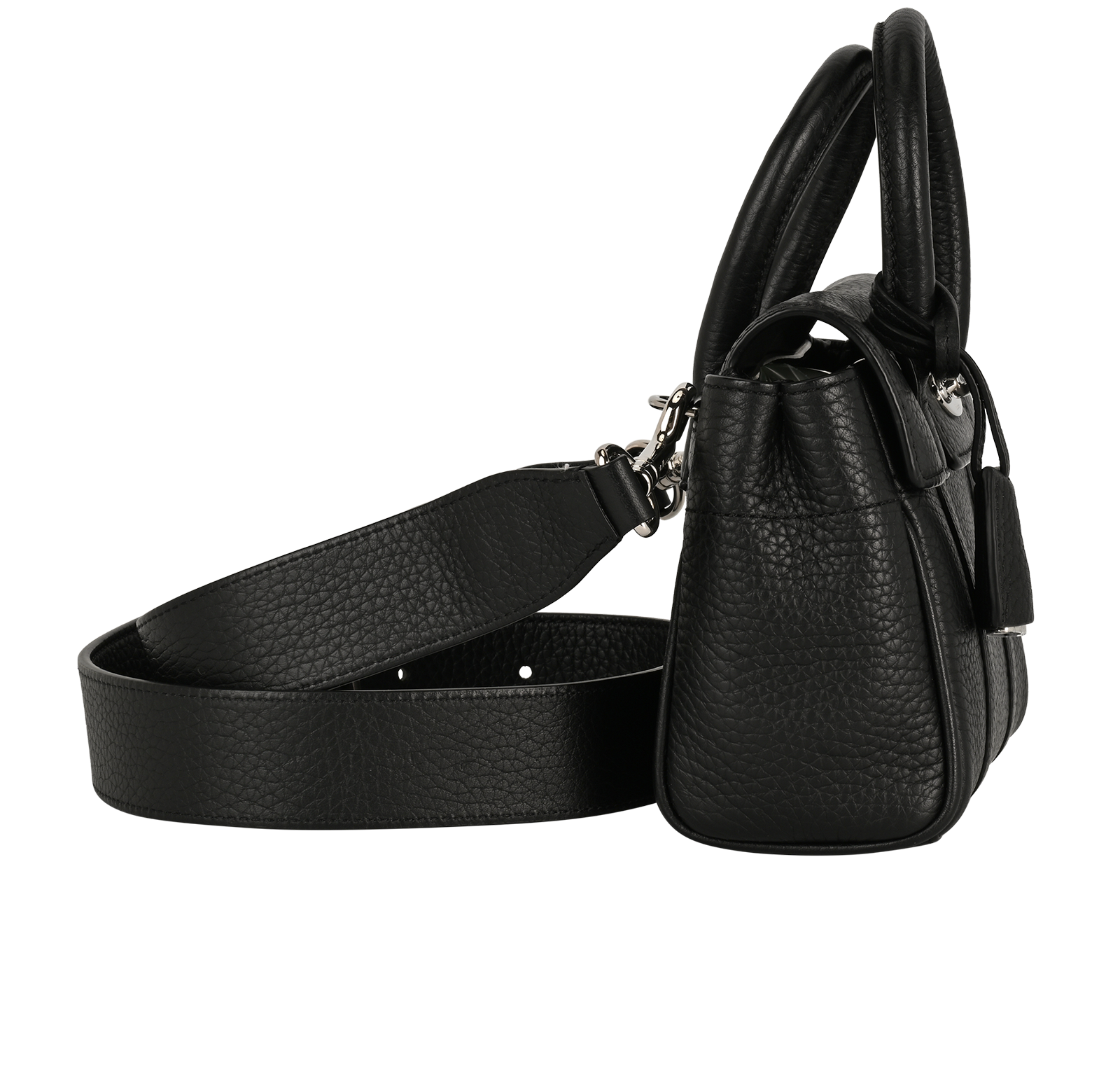 Mini Bayswater, &pound;650, Handbags, Black, Leather, Side view